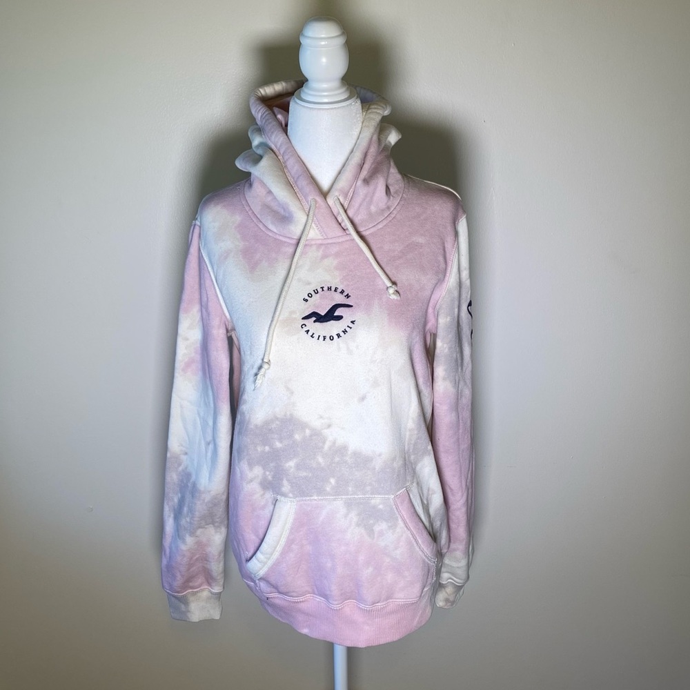 Tie dye hoodie Size Small Hollister purple, gray, ivory sweatshirt